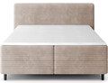 Pat continental tapitat cu lada depozitare, 180x200 cm, ELTAP, Cortiko, lemn/poliester, bej inchis