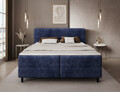 Pat continental tapitat cu lada depozitare, 180x200 cm, ELTAP, Cortiko, lemn/poliester, albastru