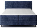 Pat continental tapitat cu lada depozitare, 180x200 cm, ELTAP, Cortiko, lemn/poliester, albastru