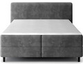 Pat continental tapitat cu lada depozitare, 180x200 cm, ELTAP, Cortiko, lemn/poliester, gri inchis
