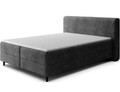 Pat continental tapitat cu lada depozitare, 180x200 cm, ELTAP, Cortiko, lemn/poliester, gri inchis