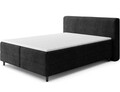 Pat continental tapitat cu lada depozitare, 180x200 cm, ELTAP, Cortiko, lemn/poliester, negru