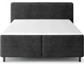 Pat continental tapitat cu lada depozitare, 180x200 cm, ELTAP, Cortiko, lemn/poliester, negru