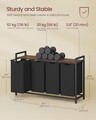 Cos de rufe cu 4 compartimente si raft depozitare, Vasagle, 116x33x72 cm, 4x40L, MDF/otel, maro/negru