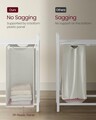 Cos de rufe cu 4 compartimente si raft depozitare, Vasagle, 116x33x72 cm, 4x40L, MDF/otel, alb