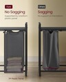 Cos de rufe cu 4 compartimente si raft depozitare, Vasagle, 116x33x72 cm, 4x40L, MDF/otel, negru/gri