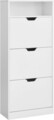 Pantofar cu 3 usi, Vasagle, 14-18 perechi pantofi, 60x24x139 cm, PAL/MDF, alb cloud