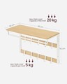 Cuier de perete cu 10 agatatori, Vasagle, 65x30x42 cm, PAL/otel, alb/natural