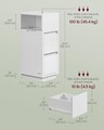 Noptiera Slim, Vasagle, 30x25x65 cm, compartiment flexibil stanga-dreapta, MDF/PAL, alb cloud