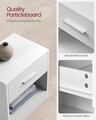 Set 2 noptiere, Vasagle, 39x28x41 cm, PAL/MDF, alb