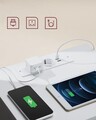 Set 2 noptiere cu prize si porturi USB, Vasagle, 40x35x59 cm, PAL/MDF, alb cloud
