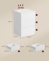 Set 2 noptiere cu prize si porturi USB, Vasagle, 40x35x59 cm, PAL/MDF, alb cloud