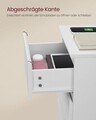 Noptiera cu prize si porturi USB, Vasagle, PAL/MDF, 40x30x59 cm, alb cloud