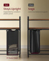Cos de rufe cu 3 compartimente si 2 rafturi, Vasagle, 92.5x33x92 cm, 3x40 L, MDF/otel/tesatura Oxford, maro rustic/negru