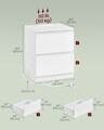 Set 2 noptiere cu prize si porturi USB Kailyn, Vasagle, 40x35x49 cm, MDF/PAL, alb