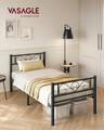 Cadru de pat Single, Vasagle, 90x190 cm, otel, negru