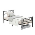 Cadru de pat Single, Vasagle, 90x190 cm, otel, negru