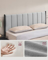Pat dublu cu tablie tapitata, Vasagle, 160x200 cm, max 500 kg, otel/poliester, gri