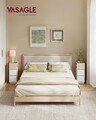 Set 2 noptiere, Vasagle, 30x25x65 cm, compartiment flexibil stanga-dreapta, PAL/MDF, alb cloud/natural