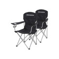 Set 2 scaune pliabile pentru camping si gradina, Songmics, max 150 kg, 86x54x97 cm, otel/tesatura Oxford, negru