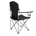 Set 2 scaune pliabile pentru camping si gradina, Songmics, max 150 kg, 86x54x97 cm, otel/tesatura Oxford, negru