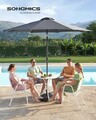 Umbrela pentru gradina, piscina, balcon sau terasa, Songmics, 300 cm, protectie UV 50+, inclinare 30 grade in doua directii, gri