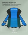 Scaun pliabil pentru camping, Songmics, max 250 kg, 90x55x102 cm, otel/tesatura Oxford/sezut din spuma, albastru