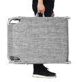 Sezlong pliabil cu parasolar si tetiera, Songmics, max 150 kg, 193x5329.5 cm, gri