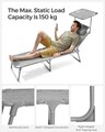 Sezlong pliabil cu parasolar si tetiera, Songmics, max 150 kg, 193x5329.5 cm, gri