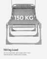 Sezlong pliabil cu parasolar si tetiera, Songmics, max 150 kg, 193x5329.5 cm, gri