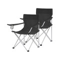 Set 2 scaune pliabile pentru camping si gradina, Songmics, max 150 kg, 84x52x81 cm, otel/tesatura Oxford, negru