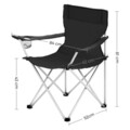 Set 2 scaune pliabile pentru camping si gradina, Songmics, max 150 kg, 84x52x81 cm, otel/tesatura Oxford, negru