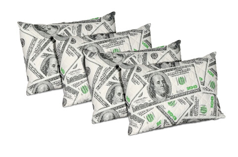 Set 4 perne Alcam, 50x70 cm, Dollar Dream, microfibra matlasata