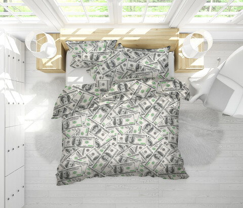 Set Alcam perna microfibra 50x70 cm si pilota matlasata 140x200 cm, Dollar Dream