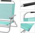 Set 2 scaune de plaja, Songmics, pliabile, reglabile in 4 pozitii, max 150 kg, 59x57x71 cm, aluminiu, verde