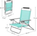 Set 2 scaune de plaja, Songmics, pliabile, reglabile in 4 pozitii, max 150 kg, 59x57x71 cm, aluminiu, verde
