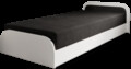 Pat pentru camera copilului, deschidere dreapta, 80x190 cm, ELTAP, RT-W-04AL, Parys, lemn/poliester, alb/negru