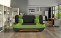 Canapea extensibila 3 locuri ELTAP, Ewa II, 189x90x88 cm, lemn/poliester, negru/verde deschis