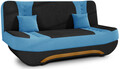 Canapea extensibila 3 locuri ELTAP, Ewa II, 189x90x88 cm, lemn/poliester, negru/albastru