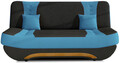 Canapea extensibila 3 locuri ELTAP, Ewa II, 189x90x88 cm, lemn/poliester, negru/albastru