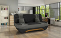 Canapea extensibila 3 locuri ELTAP, Ewa II, 189x90x88 cm, lemn/poliester, negru/gri