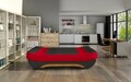Canapea extensibila 3 locuri ELTAP, Ewa II, 189x90x88 cm, lemn/poliester, negru/rosu