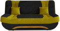 Canapea extensibila 3 locuri ELTAP, Ewa II, 189x90x88 cm, lemn/poliester, negru/mustar