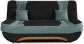 Canapea extensibila 3 locuri ELTAP, Ewa II, 189x90x88 cm, lemn/poliester, negru/verde