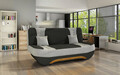 Canapea extensibila 3 locuri ELTAP, Ewa II, 189x90x88 cm, lemn/poliester, negru/gri deschis