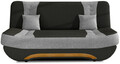 Canapea extensibila 3 locuri ELTAP, Ewa II, 189x90x88 cm, lemn/poliester, negru/gri deschis