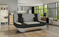 Canapea extensibila 3 locuri ELTAP, Ewa II, 189x90x88 cm, lemn/poliester, gri deschis/negru