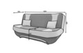 Canapea extensibila 3 locuri ELTAP, Ewa II, 189x90x88 cm, lemn/poliester, gri deschis/gri inchis