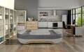Canapea extensibila 3 locuri ELTAP, Ewa II, 189x90x88 cm, lemn/poliester, gri deschis/gri inchis