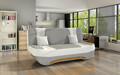 Canapea extensibila 3 locuri ELTAP, Ewa II, 189x90x88 cm, lemn/poliester, gri deschis/alb